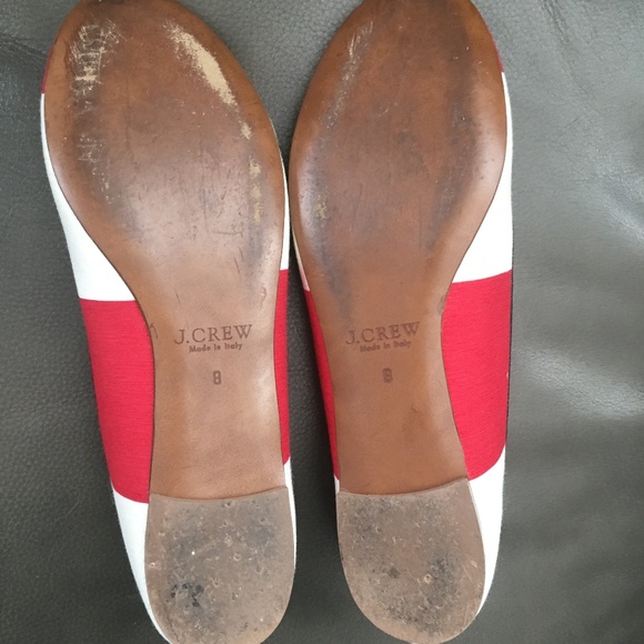 J. Crew Nora Red/White Stripe Ballet Flats - Picture 5 of 5
